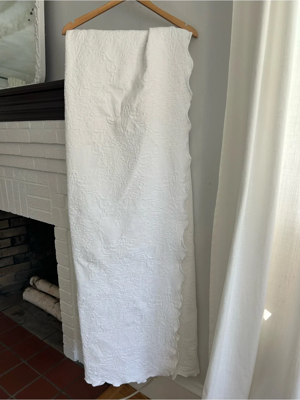 jcpenney White Quilted Coverlet with Scalloped Edge Full